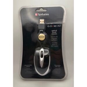 Verbatim Go Mini Optical Travel Mouse Retractable USB Cable Portable